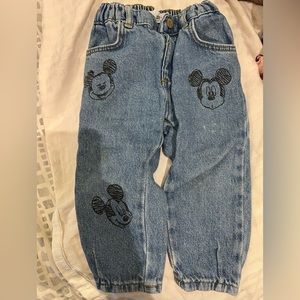Zara Disney Mickey Baby Girl Boy Zipper Jeans 18-24 months